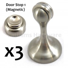 3 or 5 Stainless Steel Magnetic Door Stops, Stopper, Holder, Avoid Slamming   222256026163